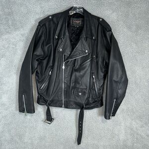 Rage Men’s M Black Leather Biker Jacket